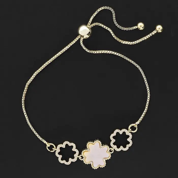 Clover Mother Of Pearl Gold Plated - Bracelet / Necklace /