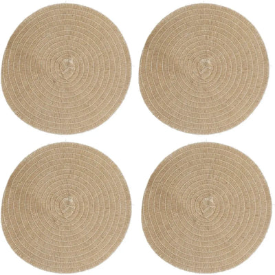 Creative Tops Set of 4 Jute Placemats Natural Hessian Round