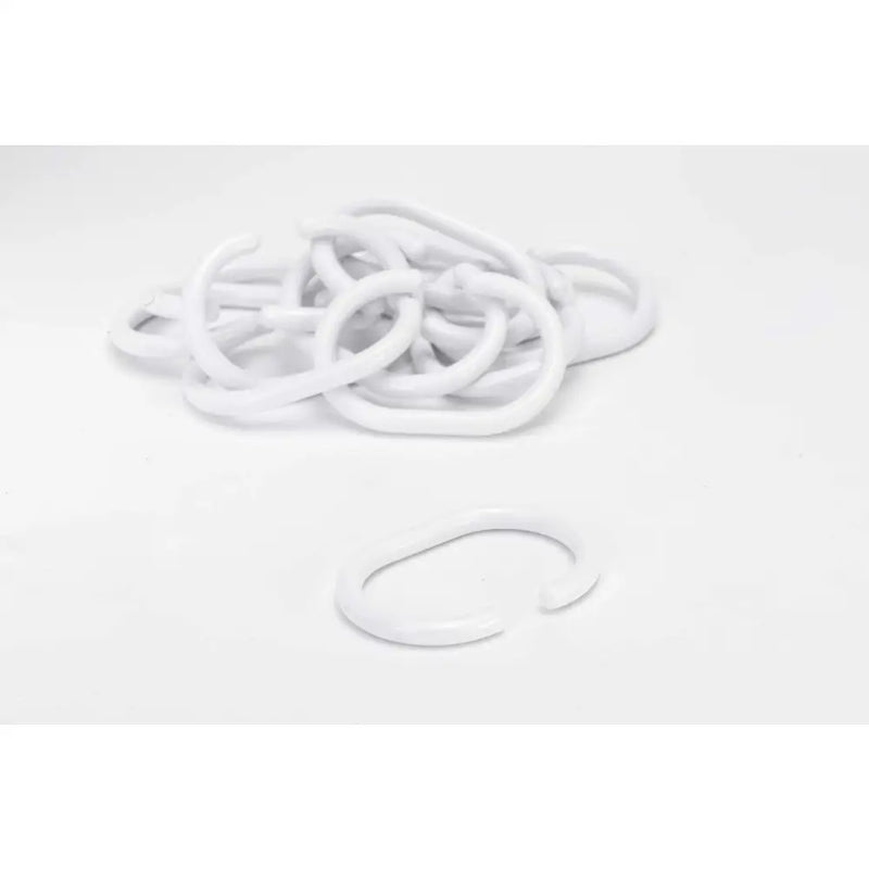 Croydex C Shaped Shower Curtain Rings White 12pk - Shower