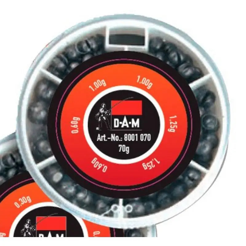 D.A.M 6 Way Assorted Lead Shot Round Dispenser 0.6g 1g