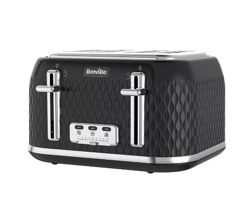 Breville Curve 1.7 Litre Kettle and 4 Slice Toaster - Black & Chrome (Sold Seperatley)