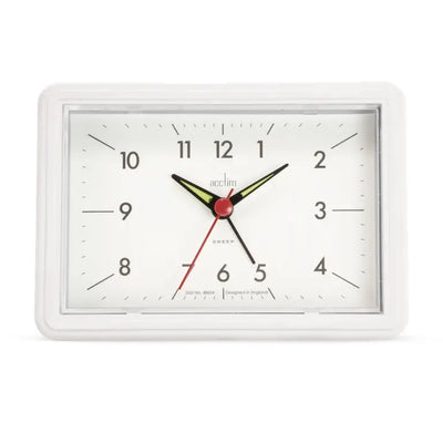 Drake Non Ticking White Faced Illuminating Arms Alarm Clock