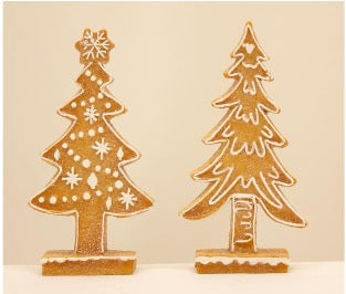 Gingerbread Small Christmas Tree Décor 10cm - 2 Assorted - 1 Sent