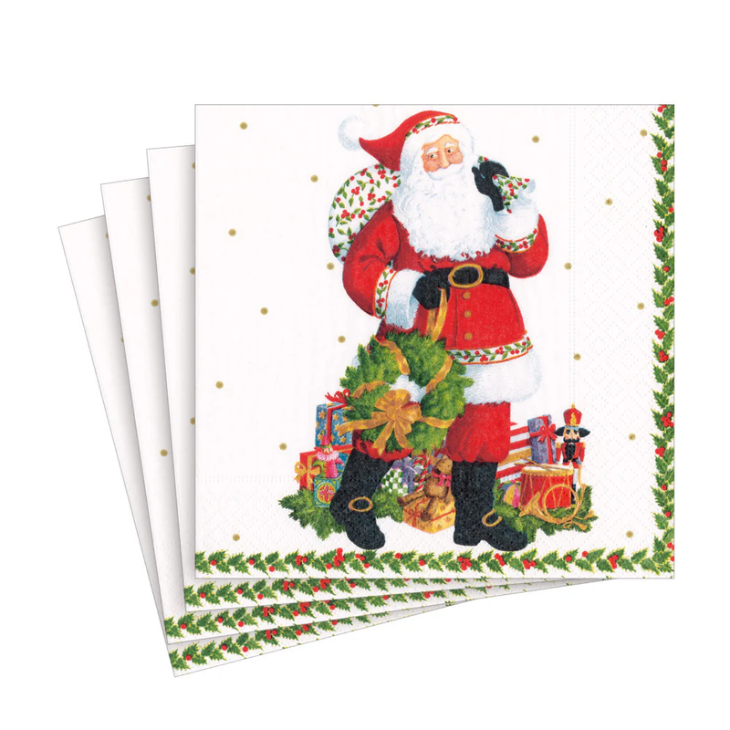 Caspari Napkin - Jolly St.Nick (20 Pack)