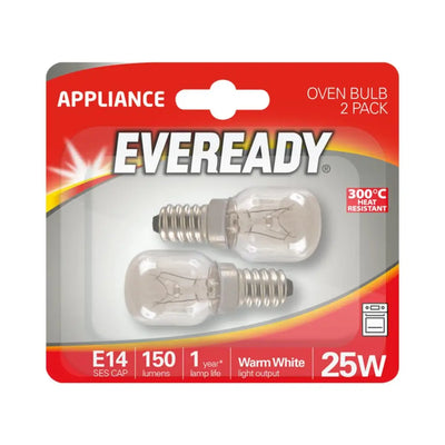 Eveready Appliance Oven Bulb SES (E14) 25W Warm White 2 Pack