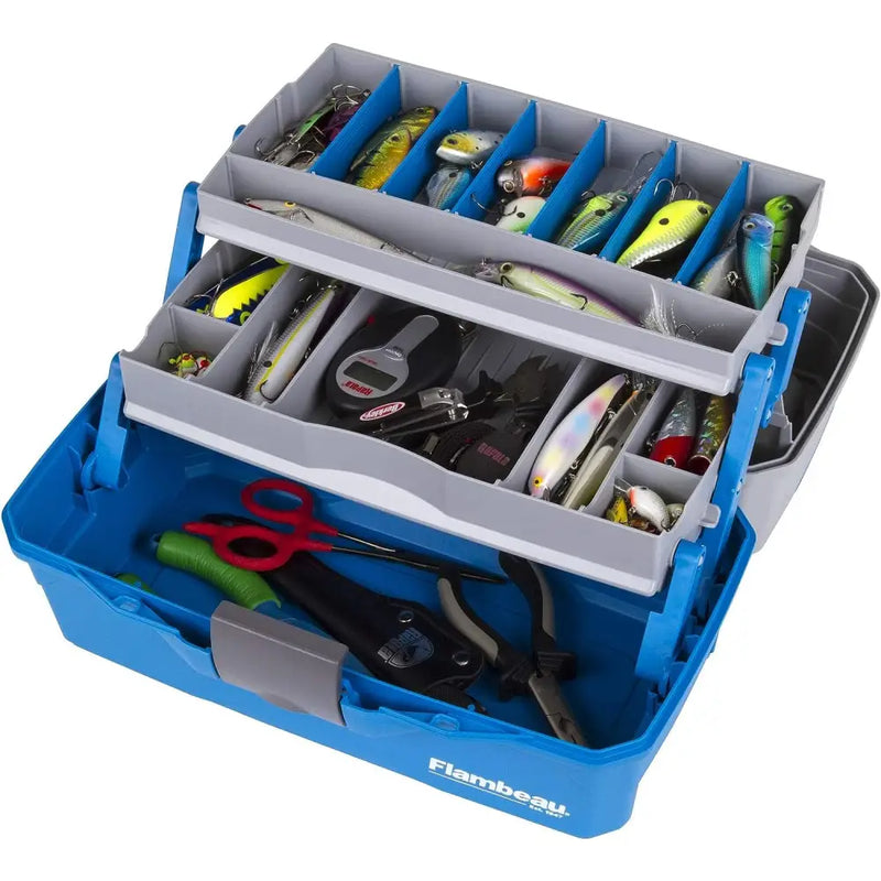 Flambeau 2-Tray Classic Tackle Box With Flip Lid (Blue