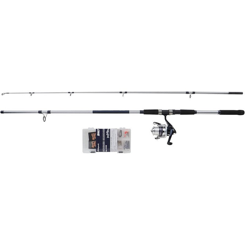 Shakespeare Salt Seabass Searcher 2pce Spin Combo Fishing Rod & Reel With Starter Kit - 9ft 40-80g