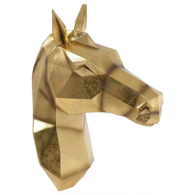 Gold Wall Hanging Horse Head 18 x 46 x 33cm - Homeware