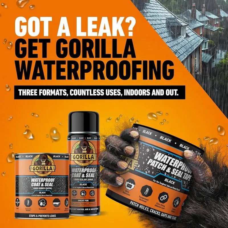 Gorilla Waterproof Coat & Seal Spray 450ml - Black - DIY