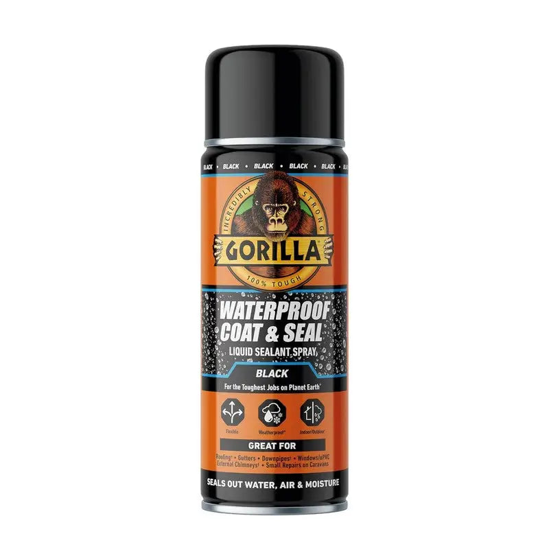 Gorilla Waterproof Coat & Seal Spray 450ml - Black - DIY
