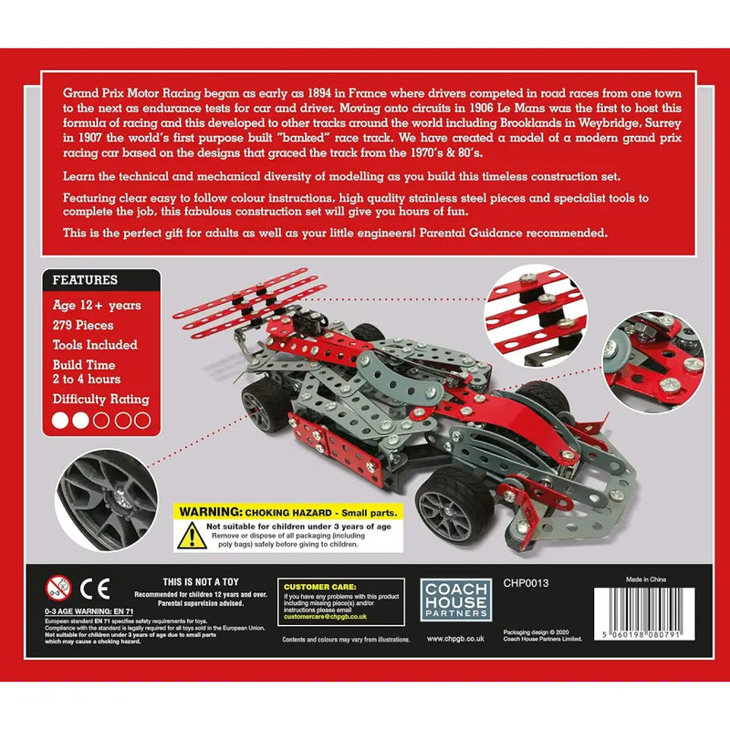 Grand Prix Racing Car Metal Construction Set (279 pieces) -