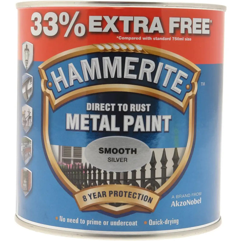 Hammerite Direct To Rust Metal Paint Smooth 1 Litre (750ml