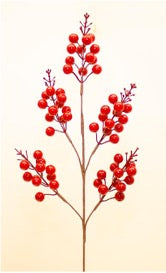 Red Berry Large Cluster Stem 68cm