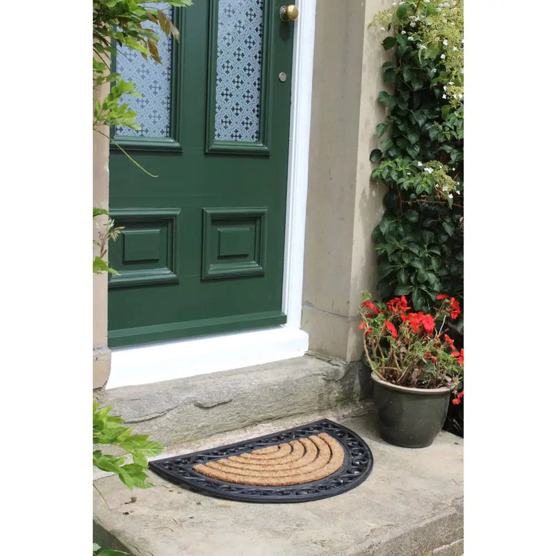 JVL Karina Half Moon Scraper Door Mat 45 x 75cm - Homeware