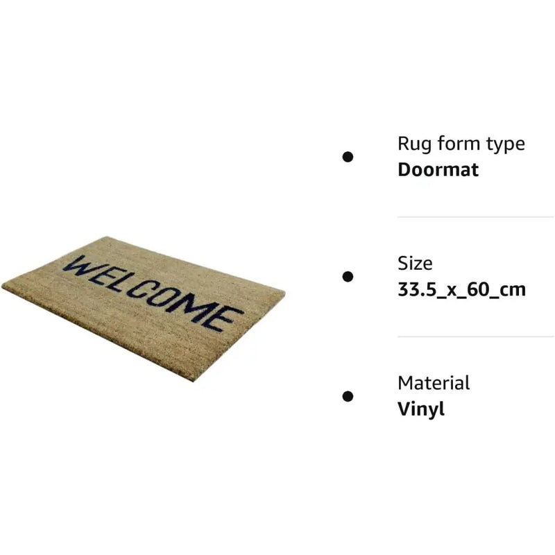 JVL Welcome Coir Door Mat 33.5 x 60cm - Homeware >> Rugs &