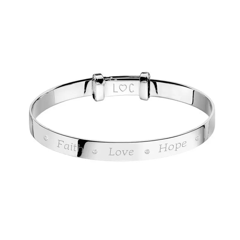 Life Charm Baptism Bangle Faith Love - Bracelets