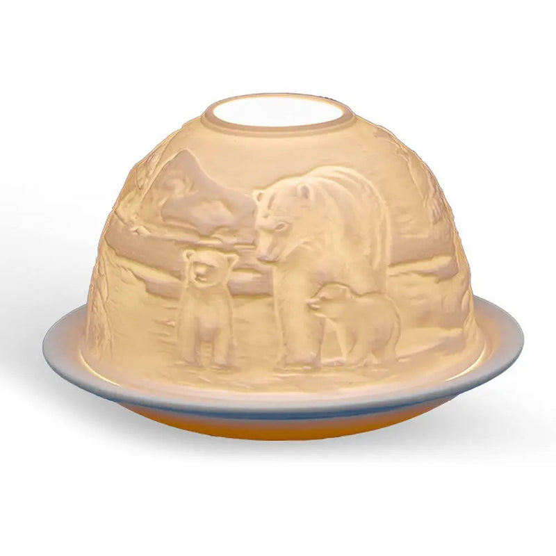 Light Glow Tealight Candle Holder 3 Inches - Polar Bears -