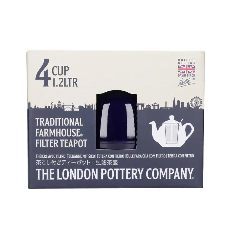 London Pottery Farmhouse Teapot 4 Cup Cobalt Blue