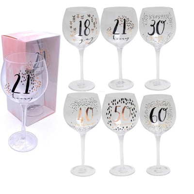 Luxe Birthday Gin Goblet Glass - Available in Various Ages