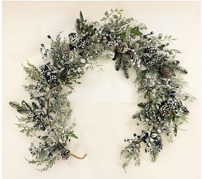 Blueberry & Mistletoe Frosted Garland 180cm