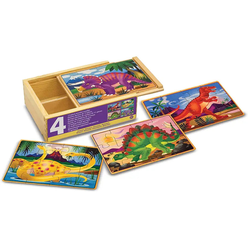 Melissa & Doug Dinosaurs Wooden Puzzles in a Box - Jigsaw