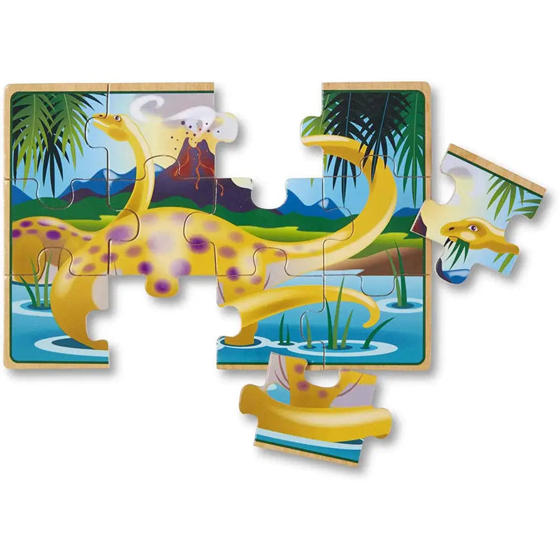 Melissa & Doug Dinosaurs Wooden Puzzles in a Box - Jigsaw