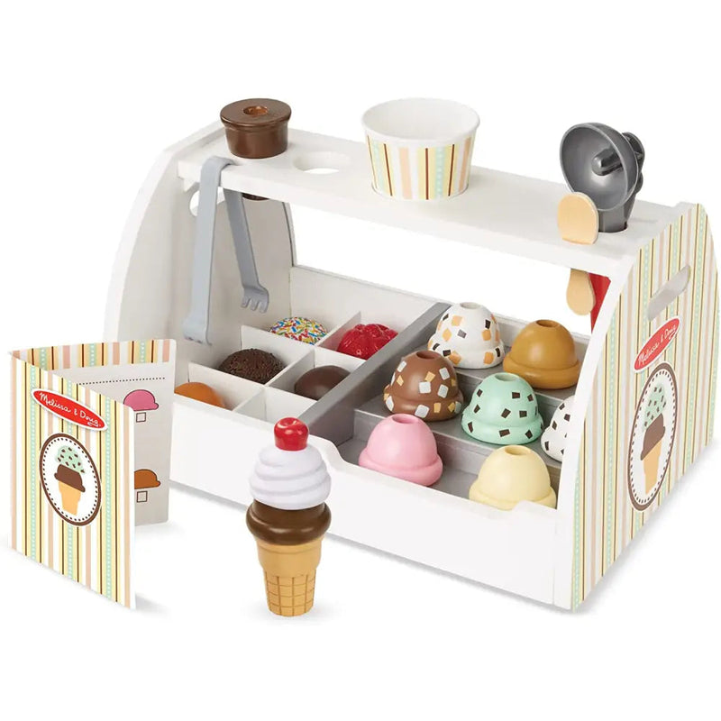 Melissa & Doug Wooden Ice Cream Counter Play Set - Toys