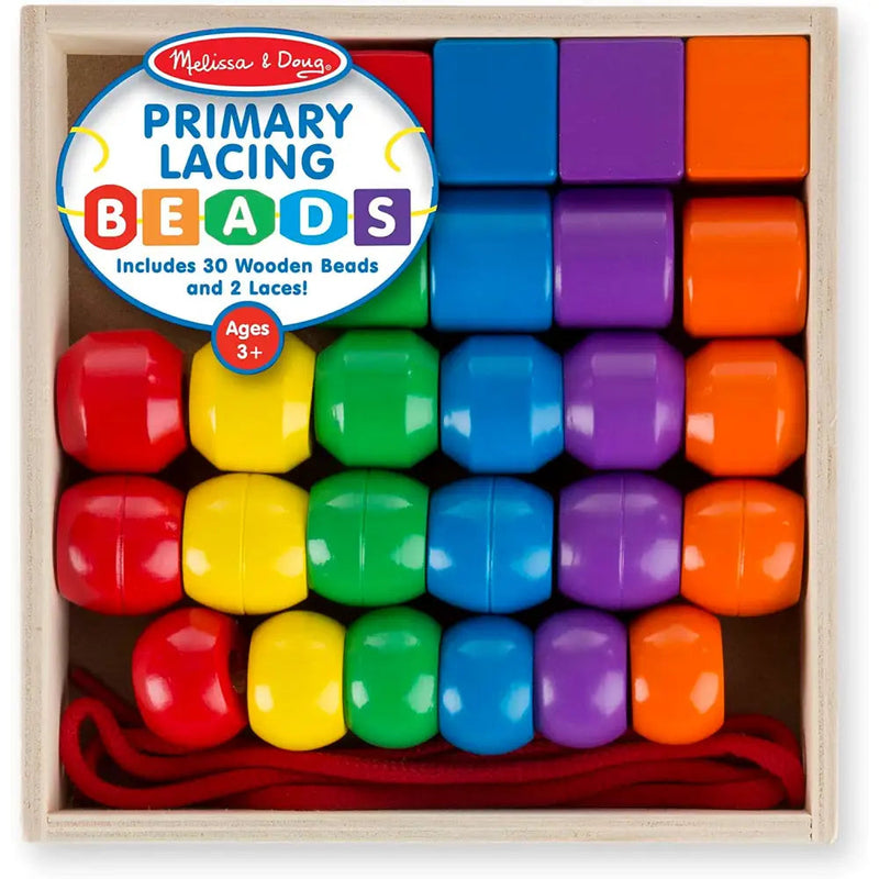 Melissa & Doug Wooden Primary Lacing Beads - Toys & Games