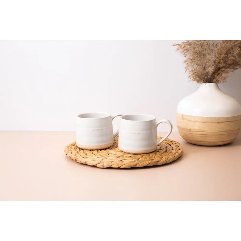 Mikasa Farmhouse ’Love You’ Stoneware Mugs Set of 2