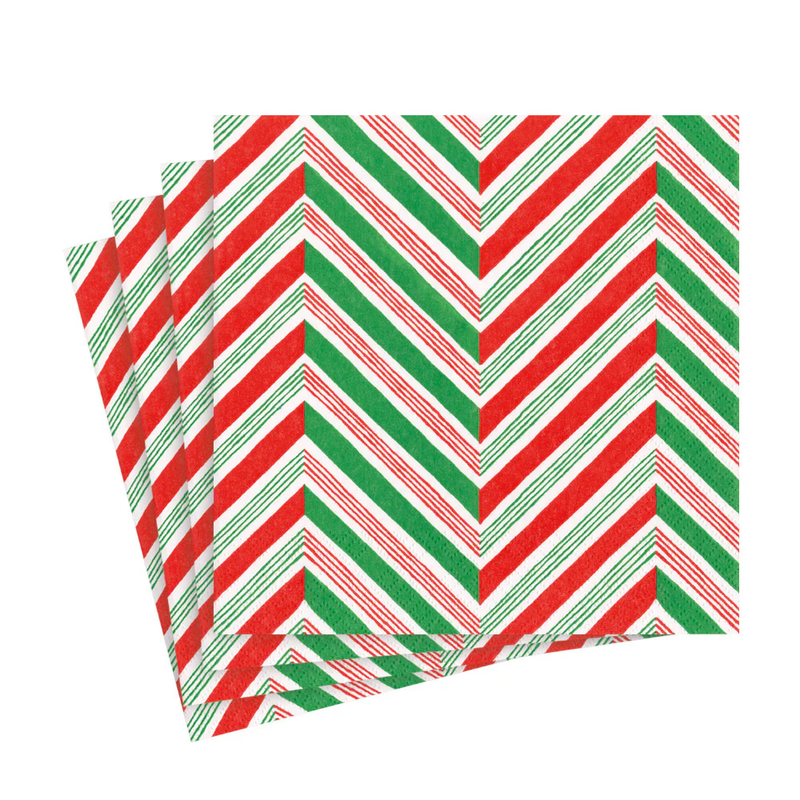 Caspari Napkin - Candy Cane Stripes (20 Pack)