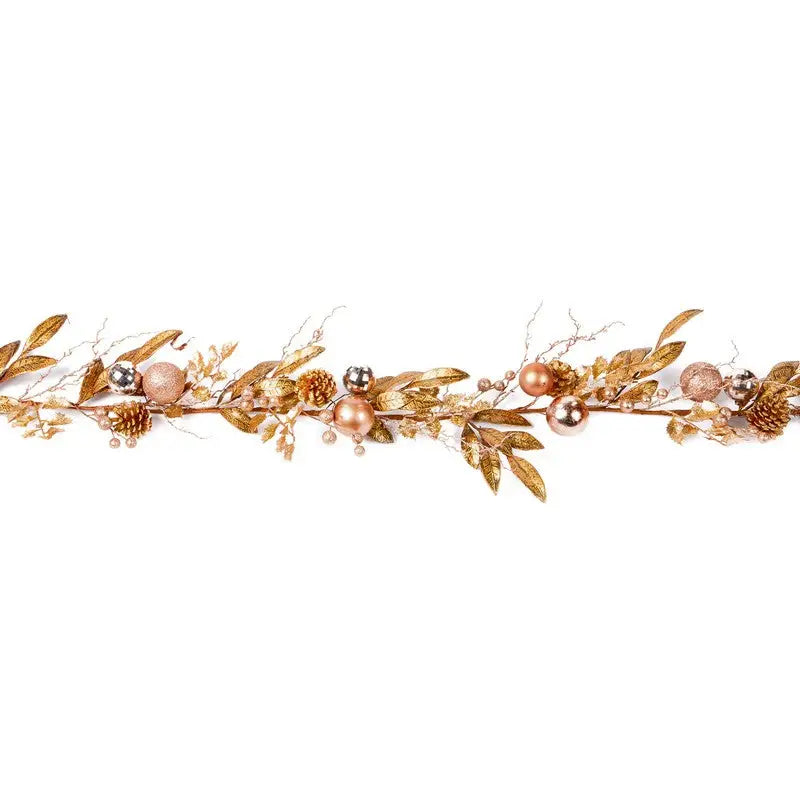 Premier 1.8M Rose Gold Garland Baubles - Christmas