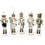 Premier 12cm 5 Piece Nutcrackers In White And Gold Dressing - Stewart ...