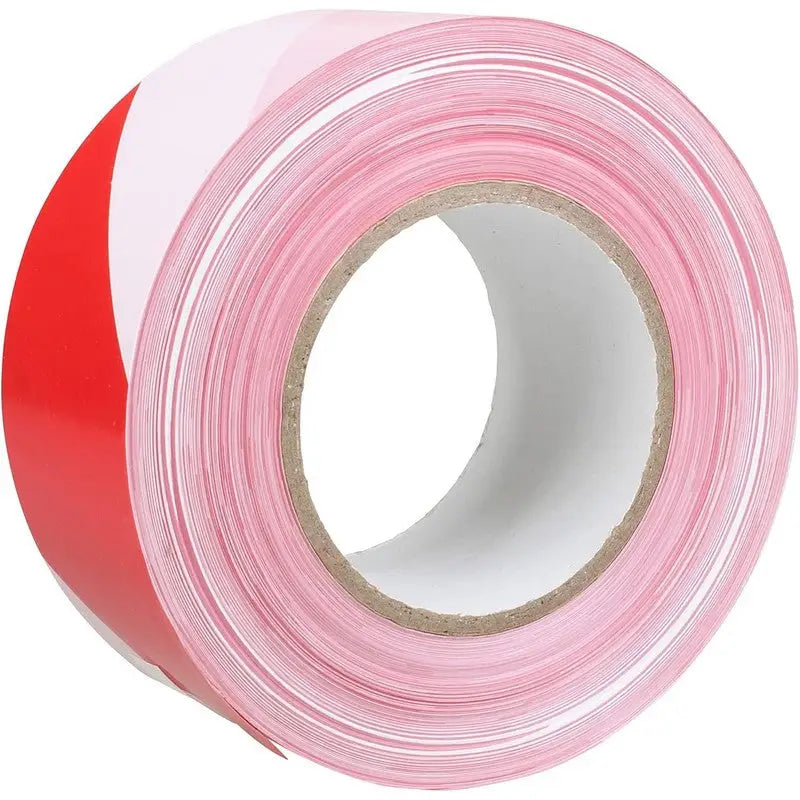 Rodo Red & White Warning Tape 60mm x 200m - DIY Tools &