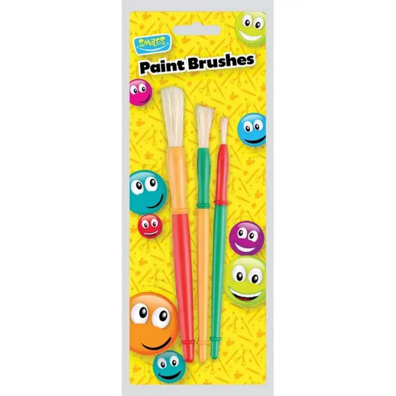 Smiles Children’s Fun Paint Brushes - 3 Pack - Paint brush