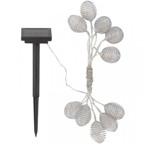 SpiraLight 10 Silver Solar String Lights - Garden Lighting