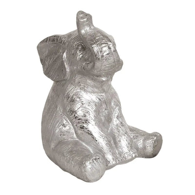 Straits Silver Sitting Elephant 22.5cm - Homeware