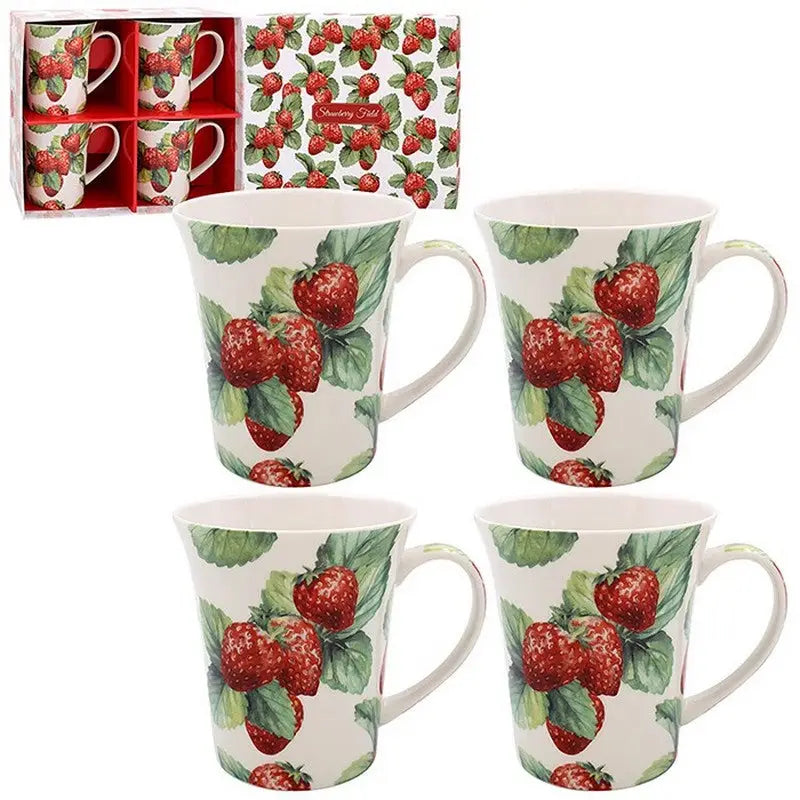 Strawberry Field Mug Set of 4 - Mugs