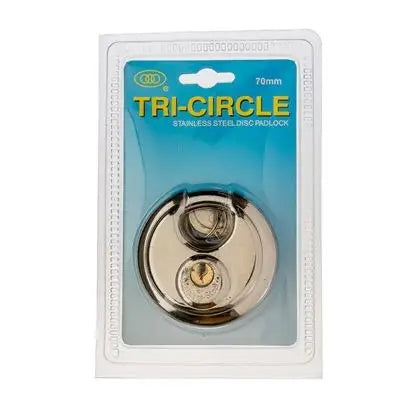 Tri-Circle Stainless Steel Disc Padlock - Various Sizes