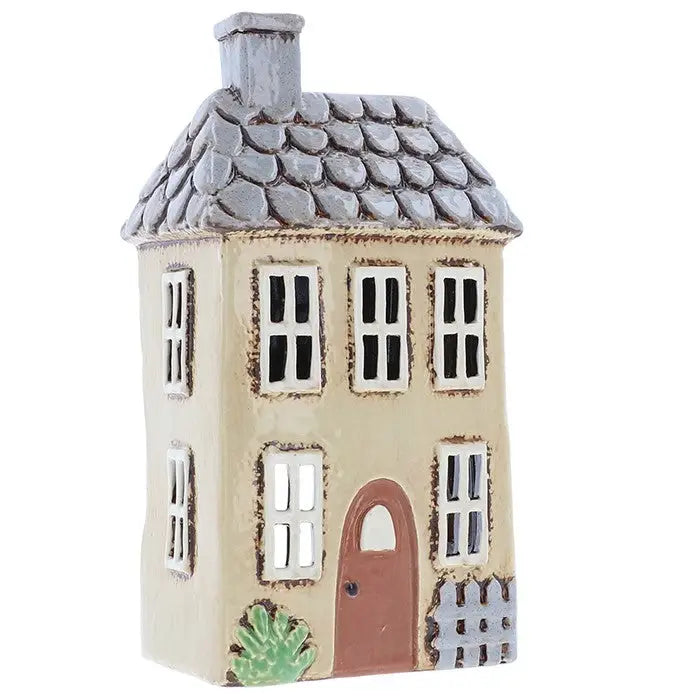 Village Pottery Garden Tealight House - Grey / Brick / Cream