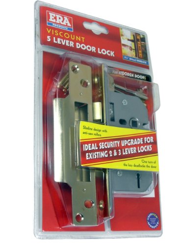 ERA Viscount 5 Lever Door Lock Brass Effect 64mm / 2.5 Inch (Handles Required)