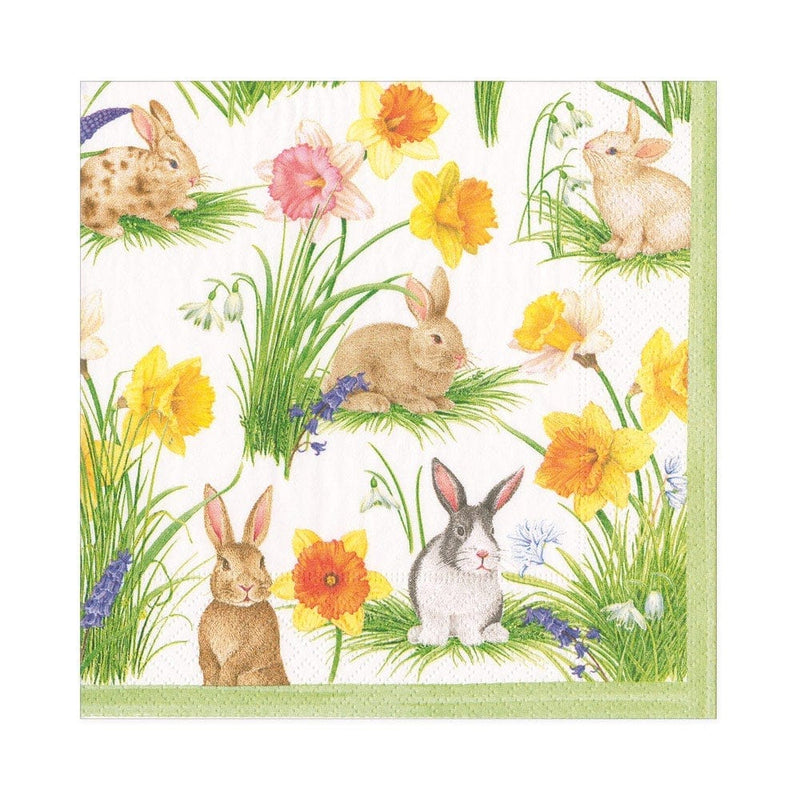 Caspari Napkin - Bunnies and Daffodils (20 Pack)