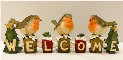 Robin Welcome Word Décor 21cm