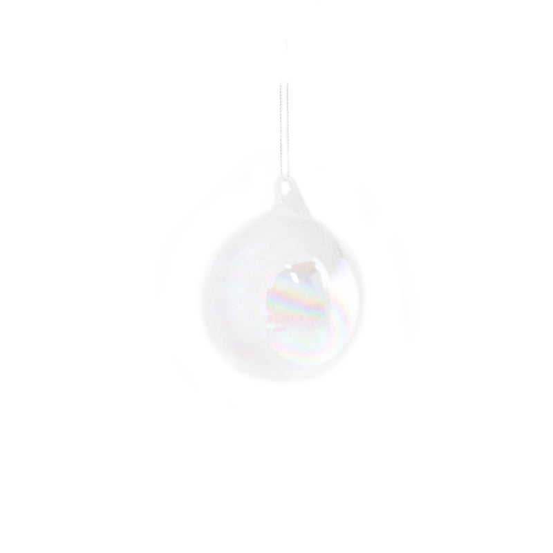 Glass Pearlescent Bauble 8cm